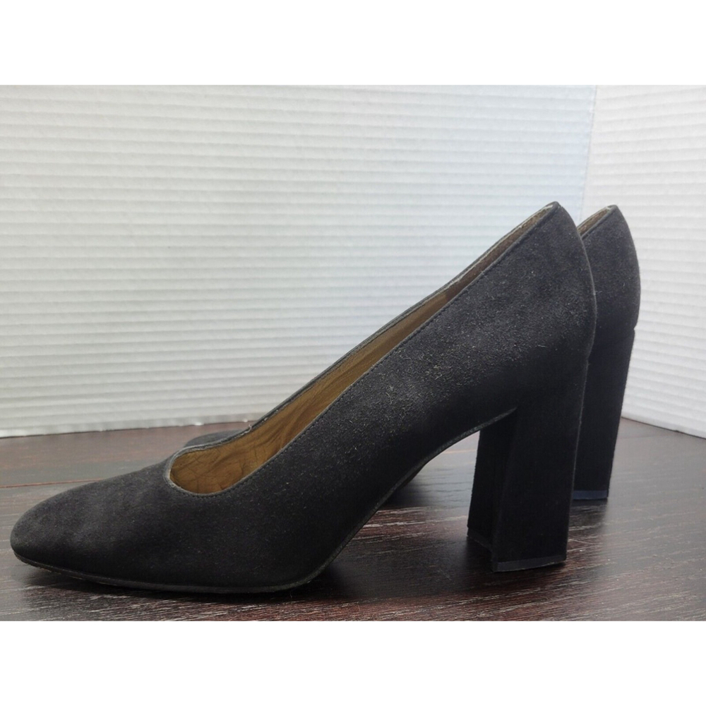 STUART WEITZMAN Black Pumps Shoes Square Toe Chunky Heel Size 5